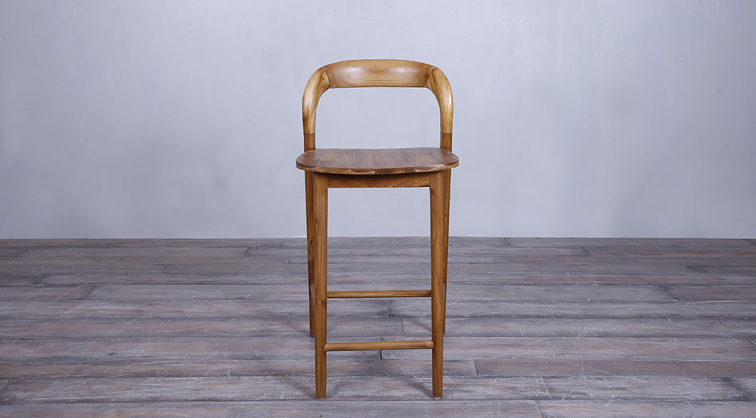 Curved counter stool with back