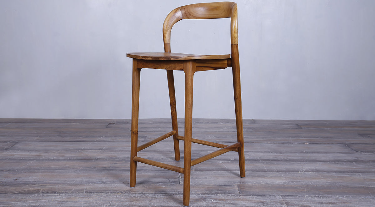 Curved wood bar discount stool