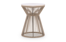 Load image into Gallery viewer, Biscayne Round Rope End Table with Travertine Top