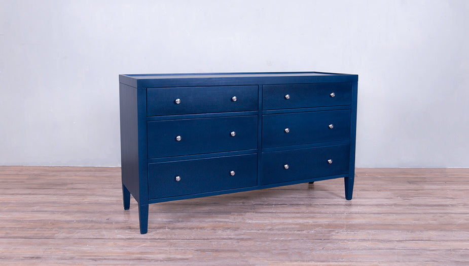 Dresser with 6 drawers -True Navy -Faux Belgian Linen Marie Albert Home Dresser with 6 drawers -True Navy -Faux Belgian Linen Marie Albert Home