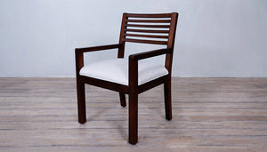 Rendezvous Arm Chair upholstered seat with Slats back