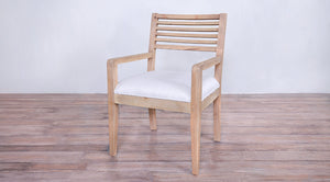 Rendezvous Arm Chair upholstered seat with Slats back