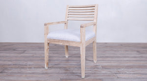 Rendezvous Arm Chair upholstered seat with Slats back