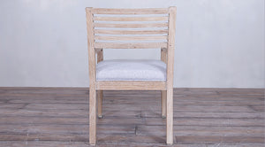 Rendezvous Arm Chair upholstered seat with Slats back