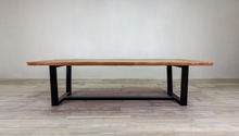 Load image into Gallery viewer, Live Edge 10FT long dining Table with Metal base