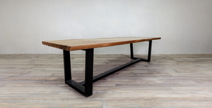 Live Edge 10FT long dining Table with Metal base