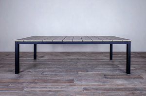 Avalon Dining Table Vertical Slats Black Ebony Finish