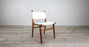 Dining Side Chair With Woven Leather