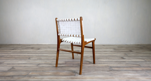 Dining Side Chair With Woven Leather