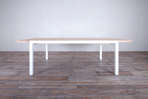 Avalon Extending Dining Table Vertical Slat White Sand 7'2'' to 10'6'' Open