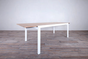 Avalon Extending Dining Table Vertical Slat White Sand 7'2'' to 10'6'' Open