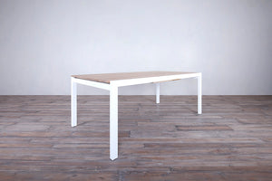 Avalon Extending Dining Table Vertical Slat White Sand 7'2'' to 10'6'' Open