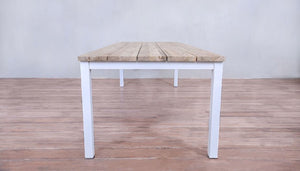 Avalon Dining Table Horizontal Slats White Sand