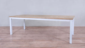 Avalon Dining Table Horizontal Slats White Sand