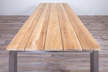 Load image into Gallery viewer, Avalon Dining Table Horizontal Slats Stainless Steel Legs