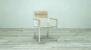 Avalon Arm Chair Stainless Steel - Large Slat
