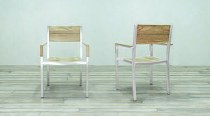 Avalon Arm Chair Stainless Steel - Large Slat