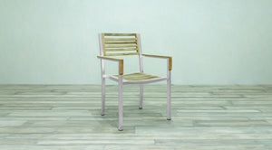 Avalon Arm Chair Stainless Steel - Small Slat