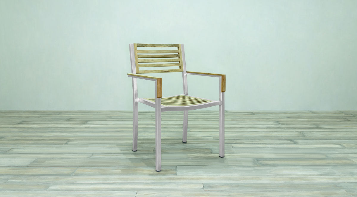 Avalon Arm Chair Stainless Steel - Small Slat