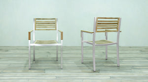 Avalon Arm Chair Stainless Steel - Small Slat
