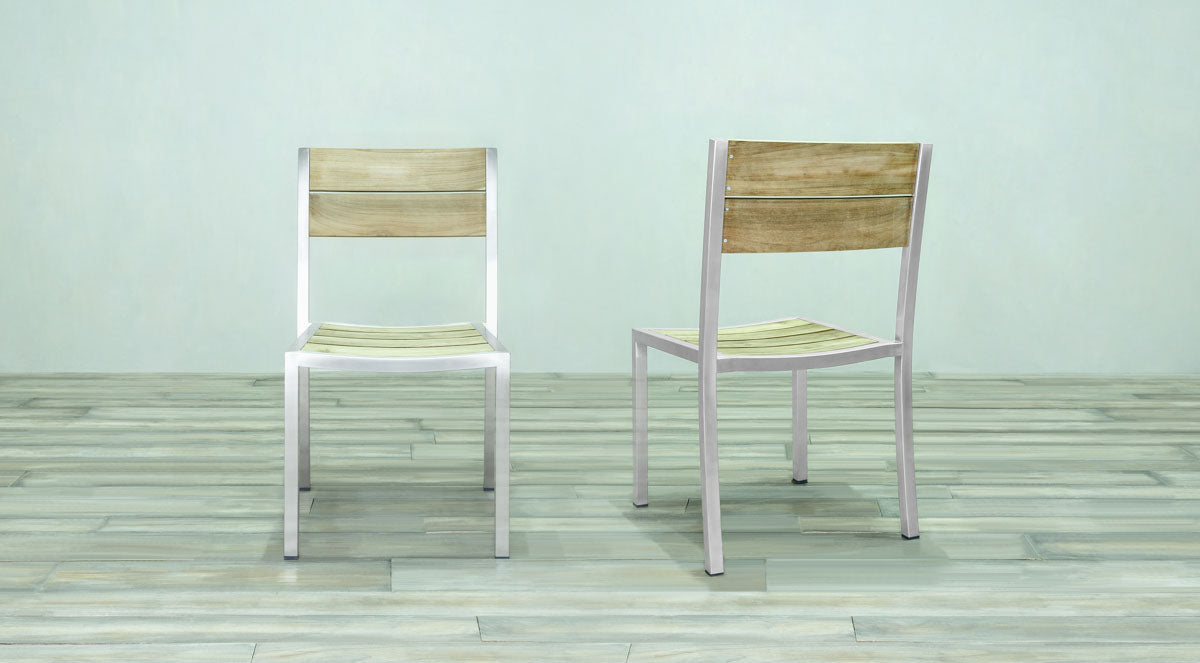 Avalon Side Chair Stainless Steel - Large Slat