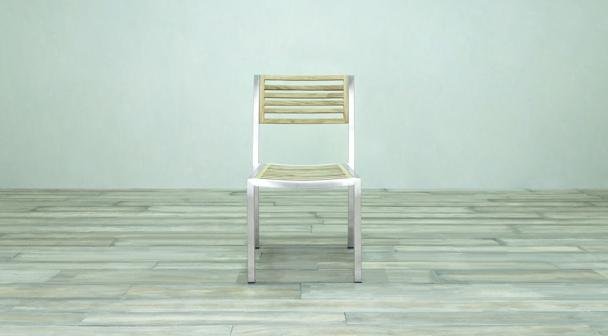 Avalon Side Chair Stainless Steel - Small Slat
