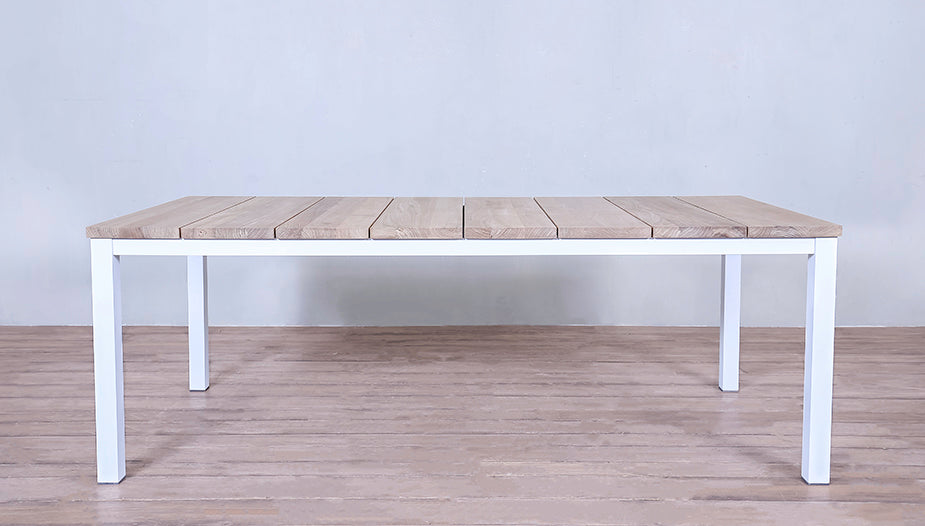 Avalon Dining Table Vertical Slats in White Sand – Marie Albert Home