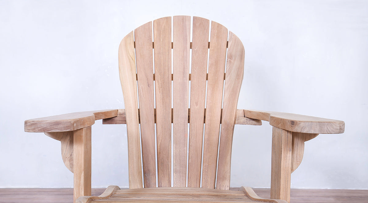 Teak Adirondack chair with footstool