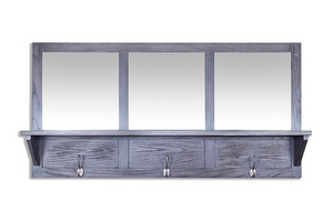 Mudroom Wall Shelf with 3 Mirrors