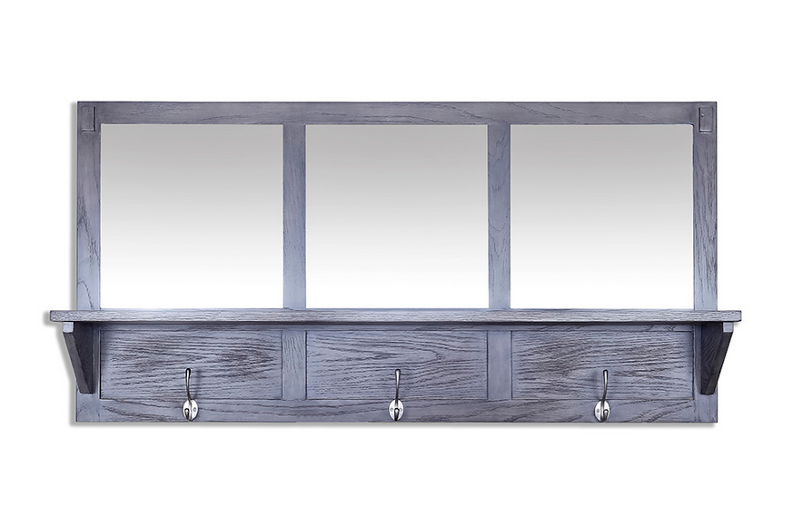Mudroom Wall Shelf with 3 Mirrors