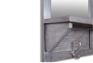 Mudroom Wall Shelf with 3 Mirrors