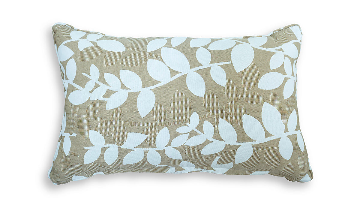 Beige Ground with white color leaves - 13