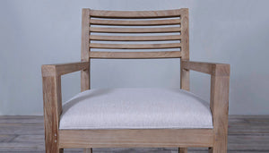 Rendezvous Arm Chair upholstered seat with Slats back