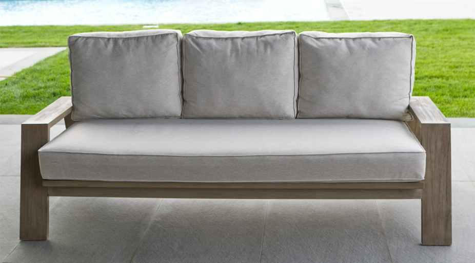 Desert Modern Wood Club Sofa 3 Seater Outdoor